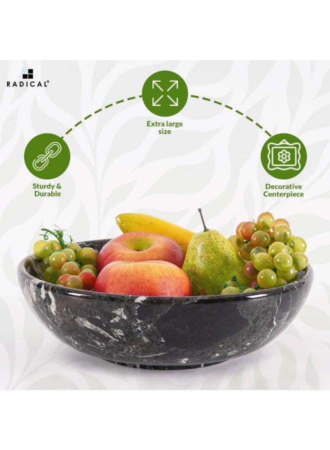 RADICALn Black Marble Decorative Fruit & Candy Bowl | 10" Handmade Bowl for Kitchen & Dining Table - Image 3